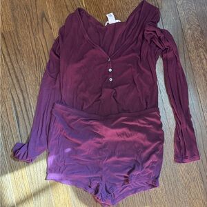Victoria's Secret Purple Pajama Set Long Sleeve